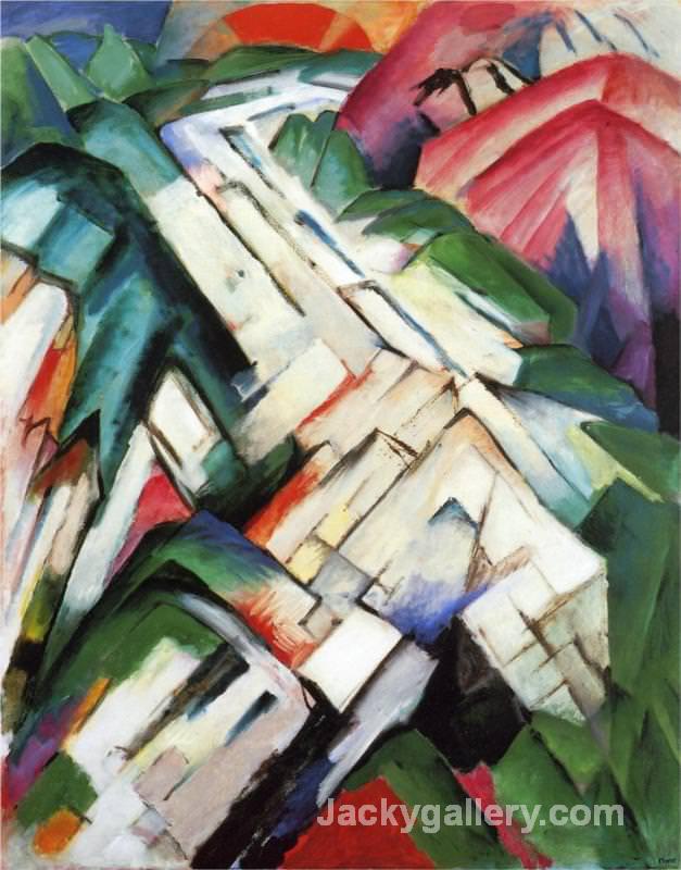 Mountains Rocky Way Landscape by Franz Marc paintings reproduction